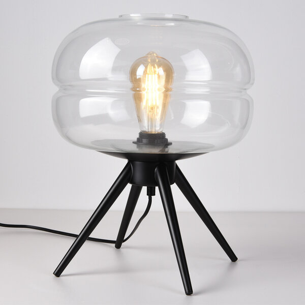 Bordslampa Joah med handblåst transparent glas