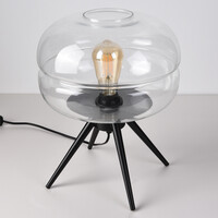 Bordslampa Joah med handblåst transparent glas