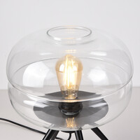 Bordslampa Joah med handblåst transparent glas
