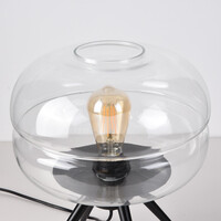Bordslampa Joah med handblåst transparent glas