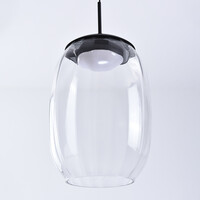 3-stegs dimbar pendellampa Isra - transparent glas