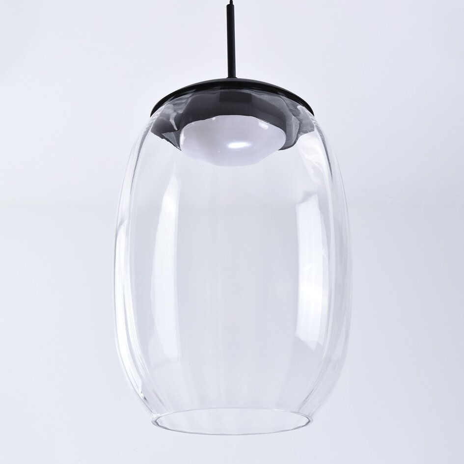 3-stegs dimbar pendellampa Isra - transparent glas