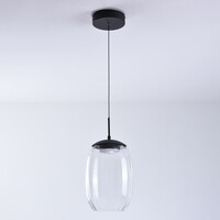 3-stegs dimbar pendellampa Isra - transparent glas
