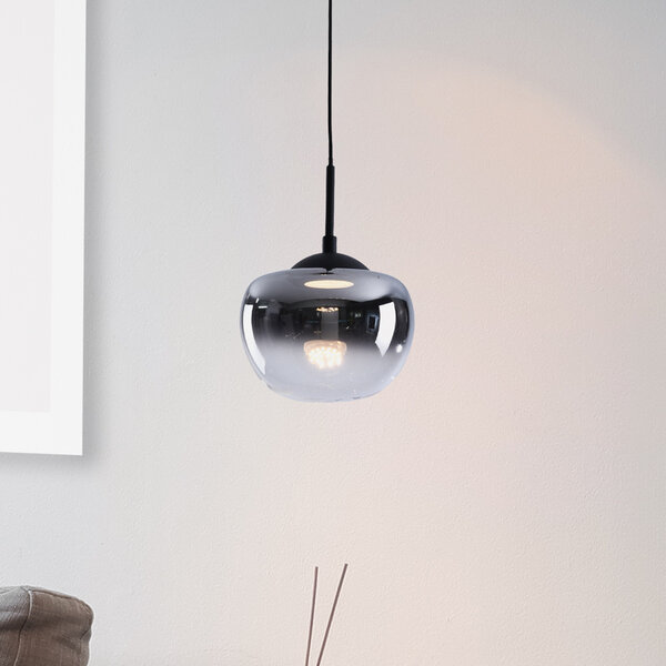 Taklampa Florine i rökfärgat glas med gradient och 3-stegs dimbara LED-lampor