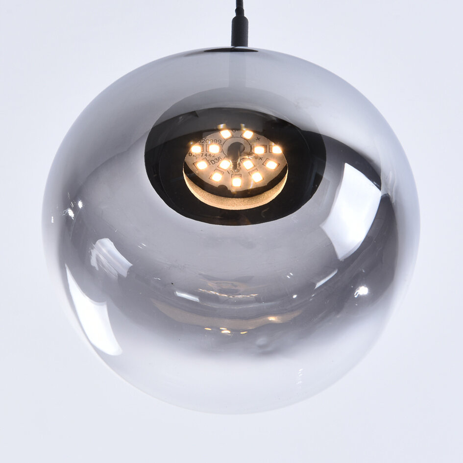 Pendellampa Florine med rökfärgat glas med färgskiftning och 3-stegs dimbar LED