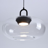 Pendellampa med transparent glaskula Aylin - 3-stegs dimbar
