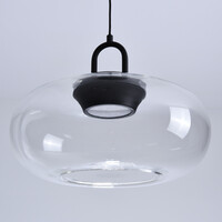 Pendellampa med transparent glaskula Aylin - 3-stegs dimbar