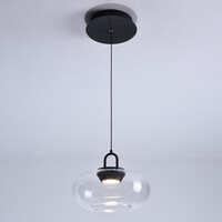 Pendellampa med transparent glaskula Aylin - 3-stegs dimbar