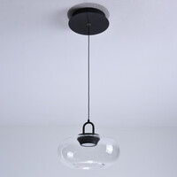 Pendellampa med transparent glaskula Aylin - 3-stegs dimbar