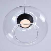 Pendellampa med transparent glaskula Aylin - 3-stegs dimbar