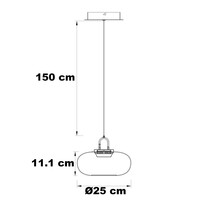 Pendellampa med transparent glaskula Aylin - 3-stegs dimbar