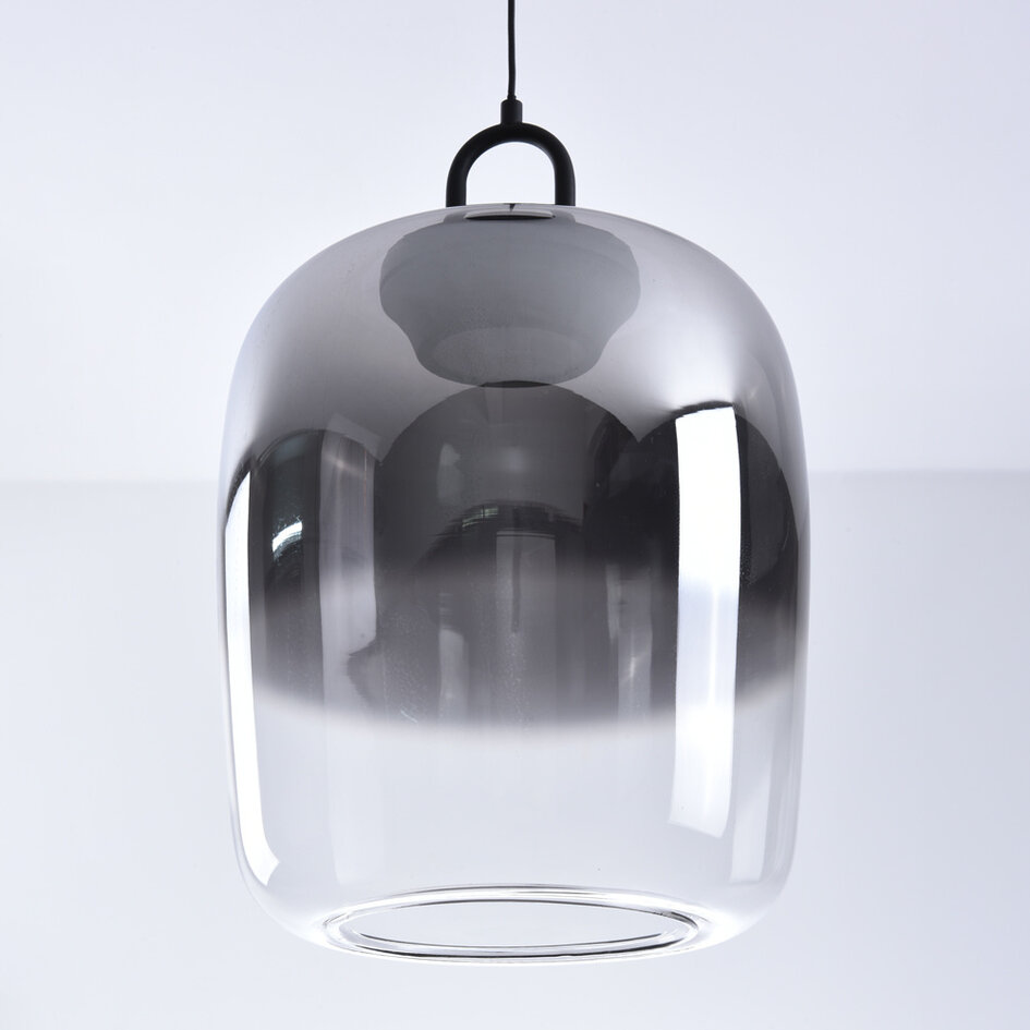 Pendellampa Melody med rökfärgat glas med färgskiftning och 3-stegs dimbar LED