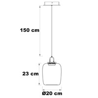 Pendellampa Melody med rökfärgat glas med färgskiftning och 3-stegs dimbar LED