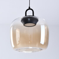 Pendellampa Zahra med amberfärgat glas med färgskiftning och 3-stegs dimbar LED
