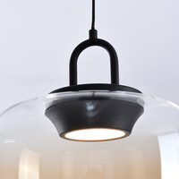 Pendellampa Zahra med amberfärgat glas med färgskiftning och 3-stegs dimbar LED