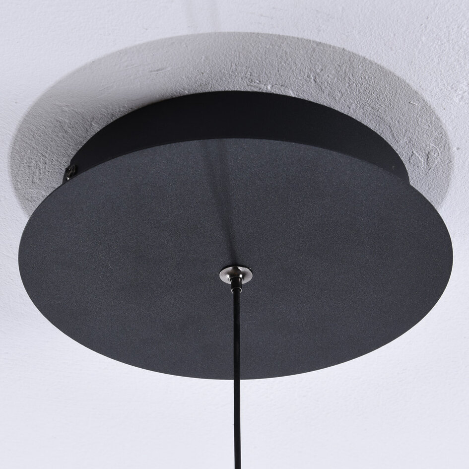 Pendellampa Zahra med amberfärgat glas med färgskiftning och 3-stegs dimbar LED