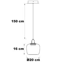 Pendellampa Zahra med amberfärgat glas med färgskiftning och 3-stegs dimbar LED