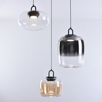 Art Deco taklampa 3-stegs dimbar och olika glasfärger - Ceylin