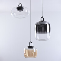 Art Deco taklampa 3-stegs dimbar och olika glasfärger - Ceylin