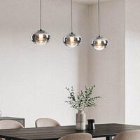 Pendellampa Vive med rökfärgat glas och 3-stegs dimbar LED