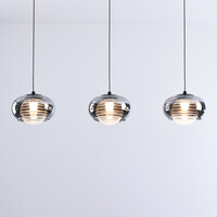 Pendellampa Vive med rökfärgat glas och 3-stegs dimbar LED