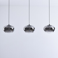 Pendellampa Vive med rökfärgat glas och 3-stegs dimbar LED