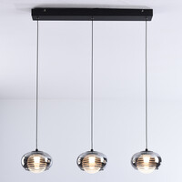 Pendellampa Vive med rökfärgat glas och 3-stegs dimbar LED