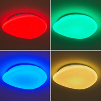 Dimbar taklampa Nika med RGB-funktion i vitt