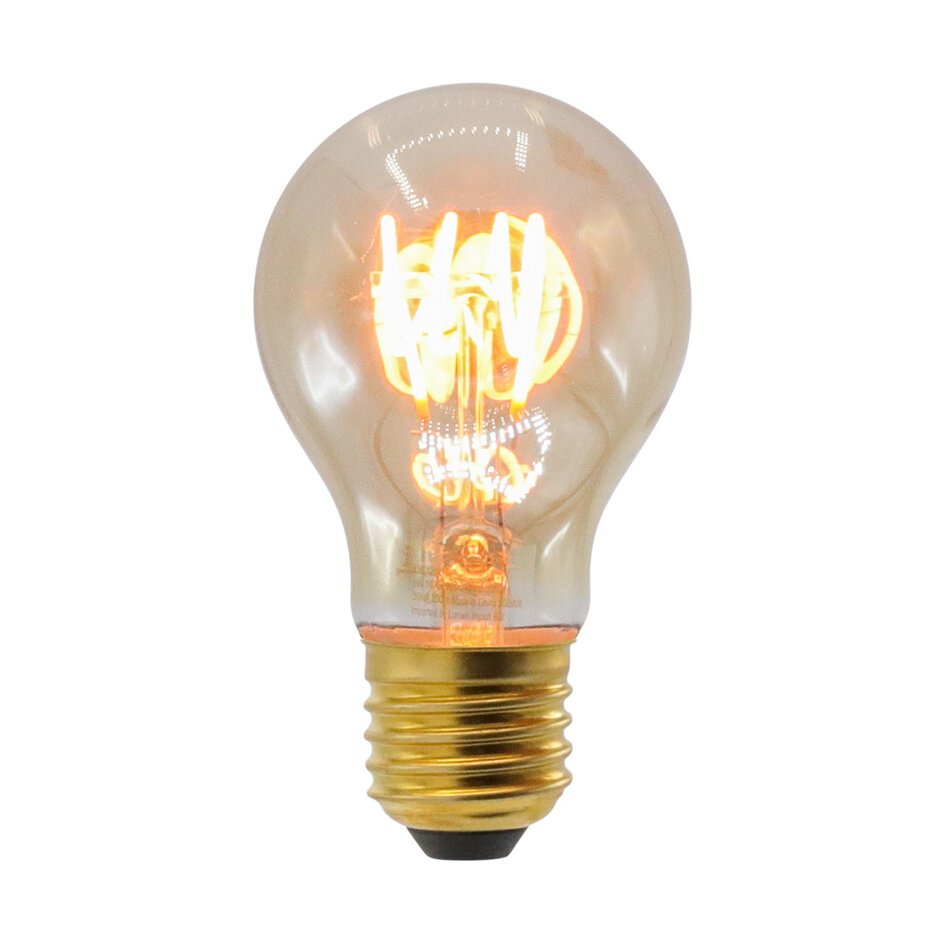 Ljusslinga set med 5 watts lampor med horisontell spiral och bärnstensfärgat glas: dimbar option