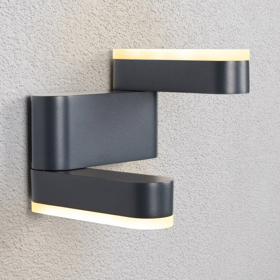 Fällbar utomhusvägglampa 9W - svart