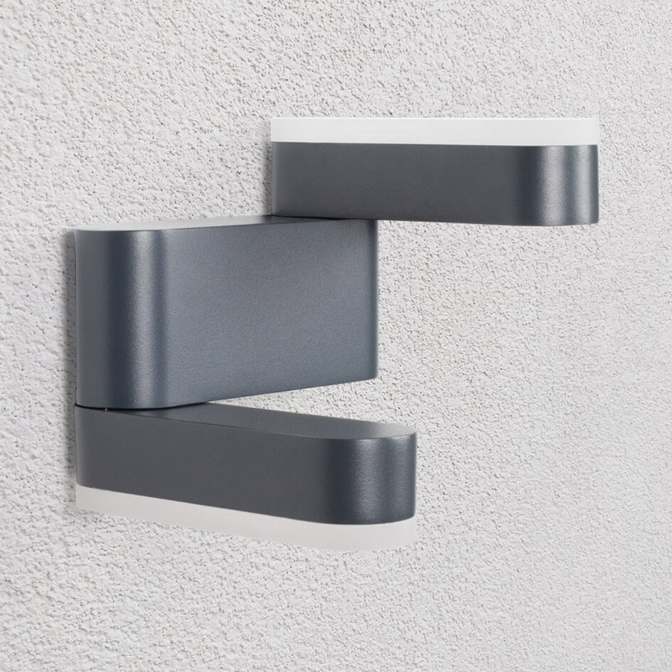 Fällbar utomhusvägglampa 9W - svart