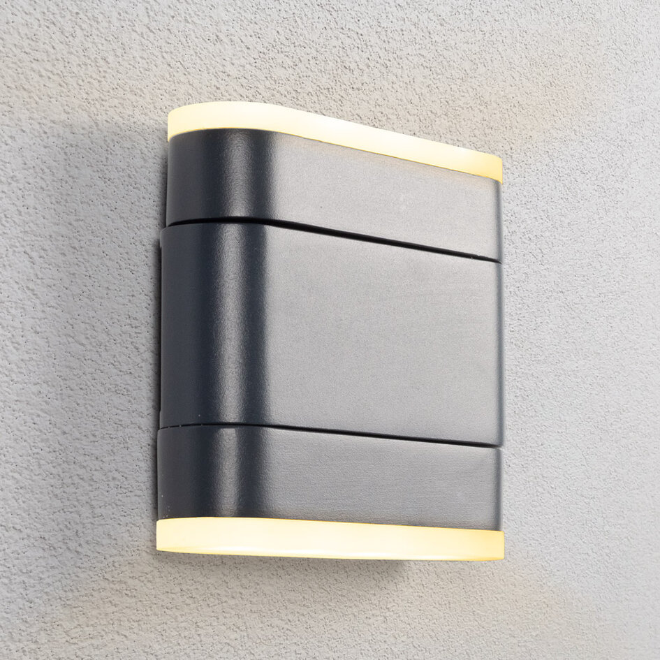 Fällbar utomhusvägglampa 9W - svart