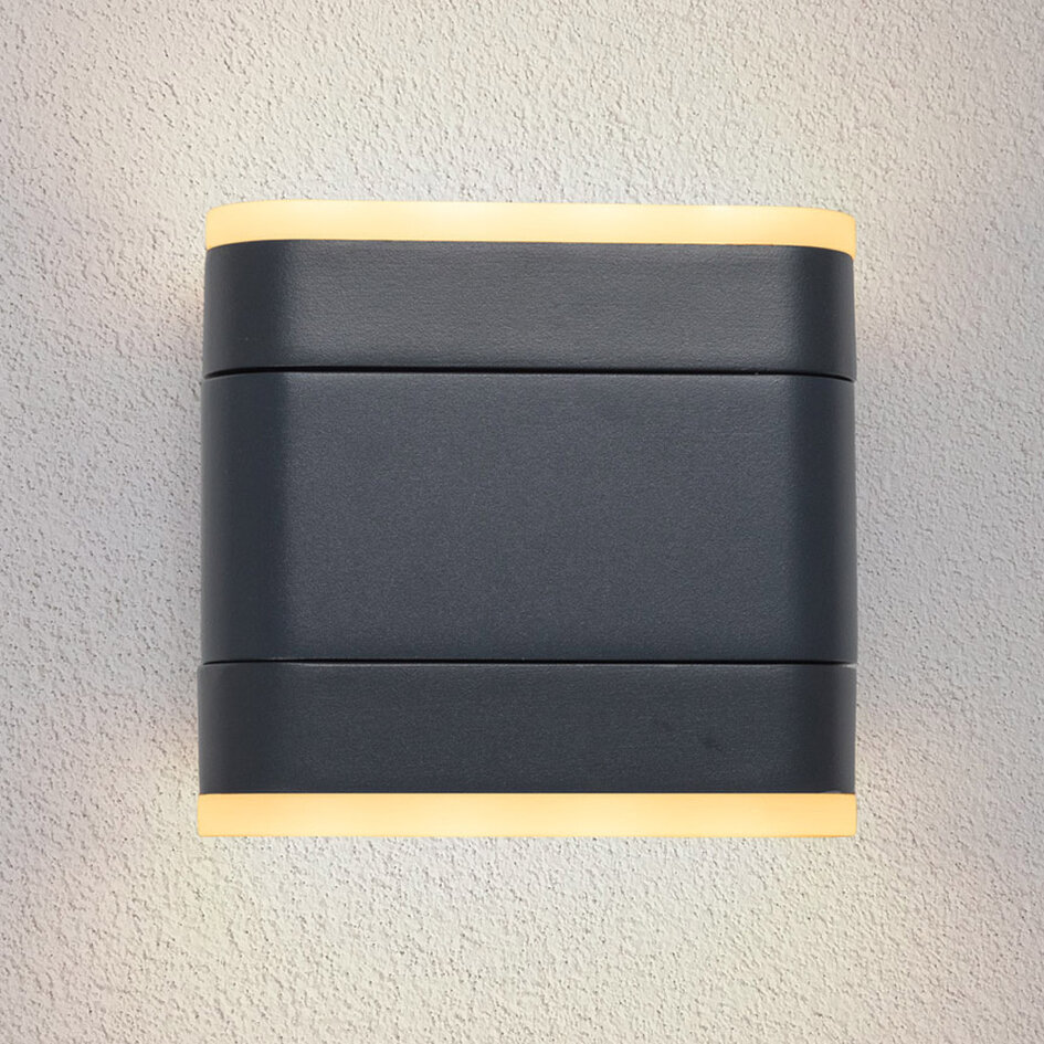 Fällbar utomhusvägglampa 9W - svart
