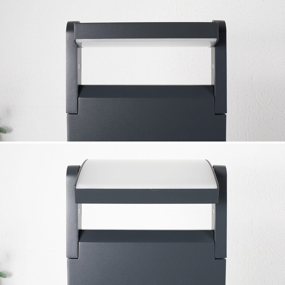 Stående utomhuslampa Jidde med vinkelbar spotlight - antracit med integrerad LED