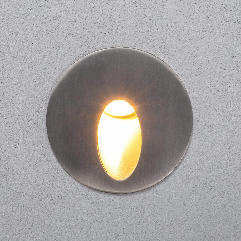 Infälld utomhusvägglampa 3W - silver