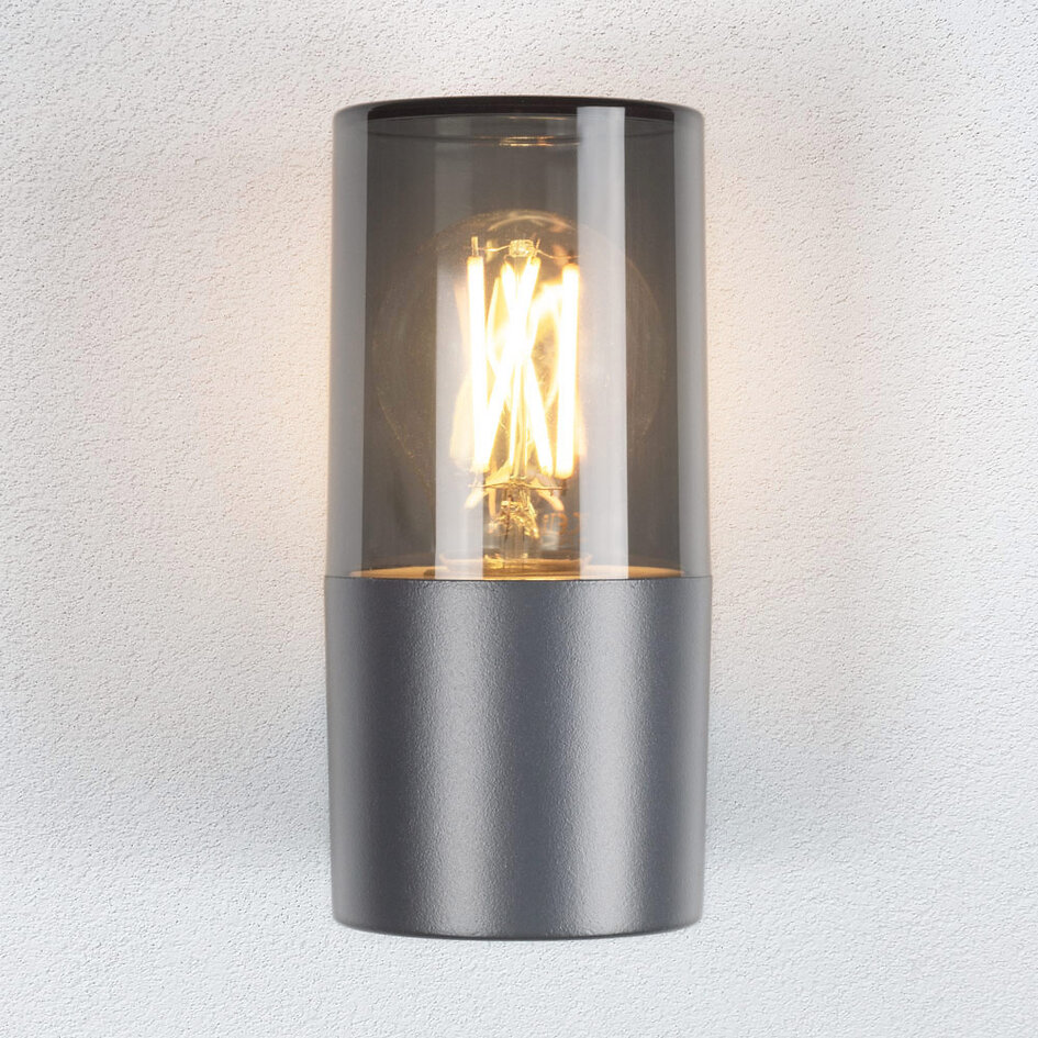 Modern utomhusvägglampa rökgrå