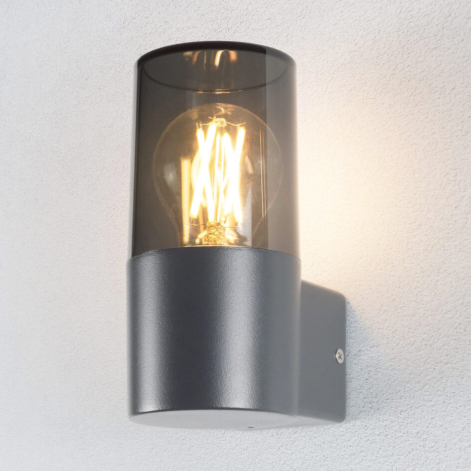 Modern utomhusvägglampa rökgrå