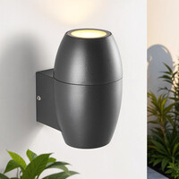 Oval utomhusvägglampa - svart