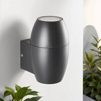Oval utomhusvägglampa - svart