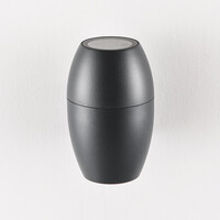 Oval utomhusvägglampa - svart