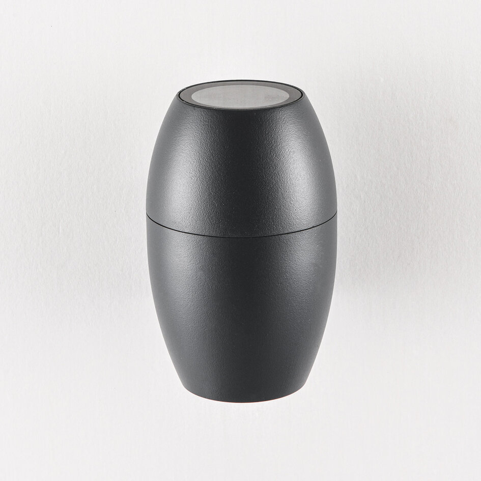 Oval utomhusvägglampa - svart
