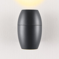 Oval utomhusvägglampa - svart