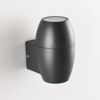 Oval utomhusvägglampa - svart