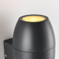 Oval utomhusvägglampa - svart