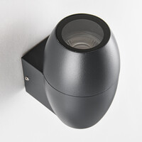 Oval utomhusvägglampa - svart