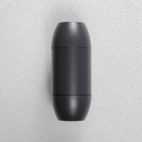 Oval utomhusvägglampa med två lampor - svart