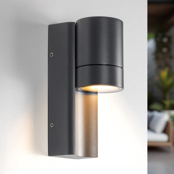 Högkvalitativ utomhusvägglampa i aluminium och glas - svart