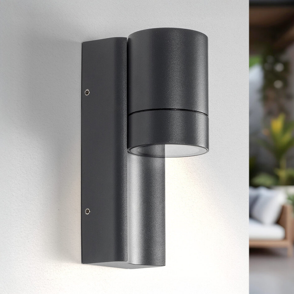 Högkvalitativ utomhusvägglampa i aluminium och glas - svart