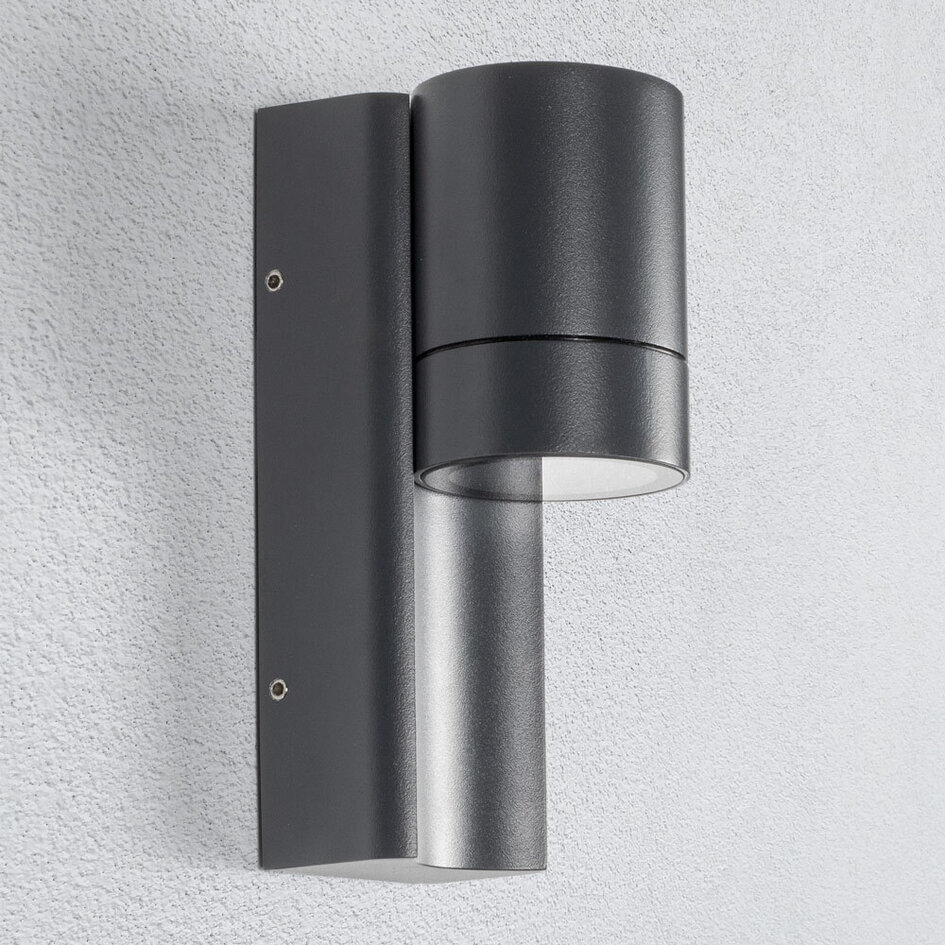 Högkvalitativ utomhusvägglampa i aluminium och glas - svart