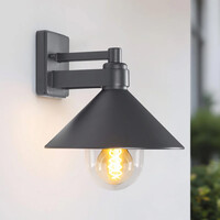 Retro utomhusvägglampa svart